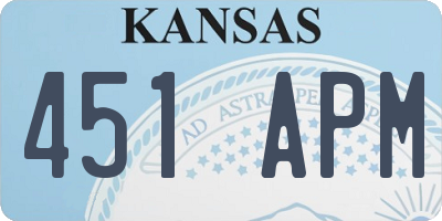 KS license plate 451APM