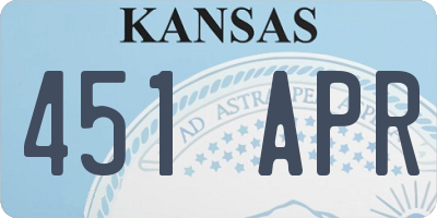KS license plate 451APR