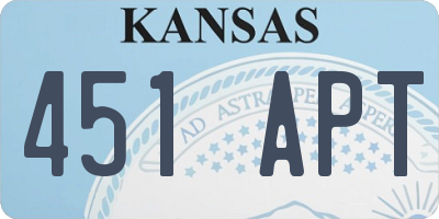 KS license plate 451APT