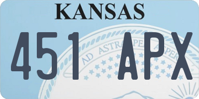 KS license plate 451APX