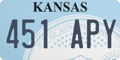 KS license plate 451APY