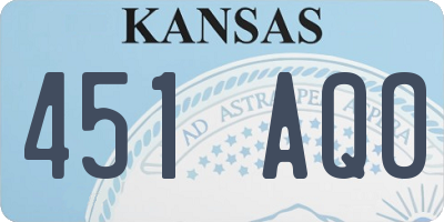 KS license plate 451AQO