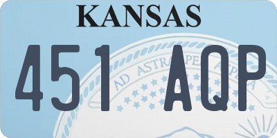 KS license plate 451AQP