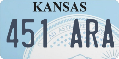 KS license plate 451ARA