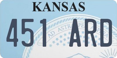 KS license plate 451ARD