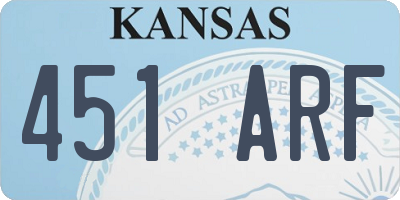KS license plate 451ARF