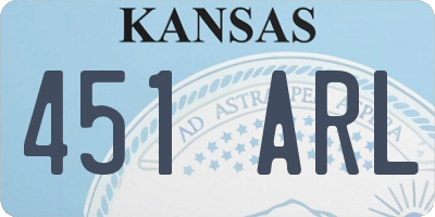 KS license plate 451ARL