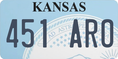 KS license plate 451ARO