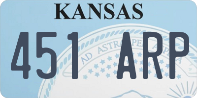 KS license plate 451ARP