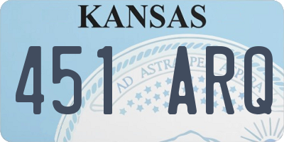 KS license plate 451ARQ