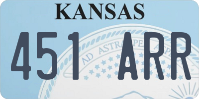 KS license plate 451ARR