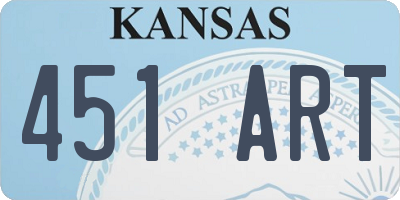 KS license plate 451ART