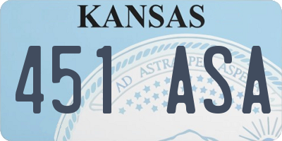 KS license plate 451ASA