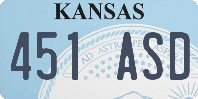 KS license plate 451ASD