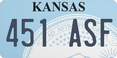 KS license plate 451ASF