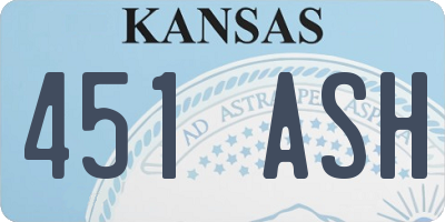 KS license plate 451ASH