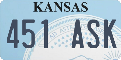 KS license plate 451ASK