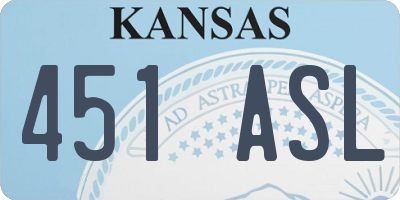 KS license plate 451ASL