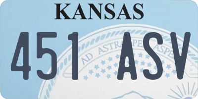 KS license plate 451ASV