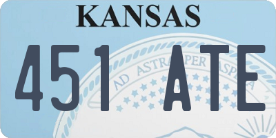 KS license plate 451ATE
