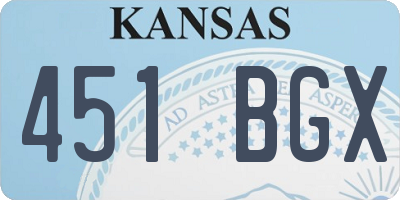 KS license plate 451BGX