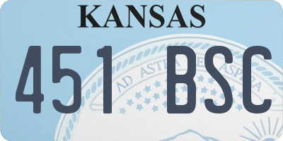KS license plate 451BSC