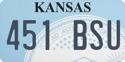 KS license plate 451BSU