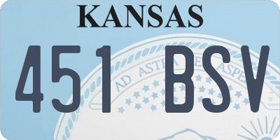 KS license plate 451BSV
