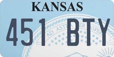 KS license plate 451BTY