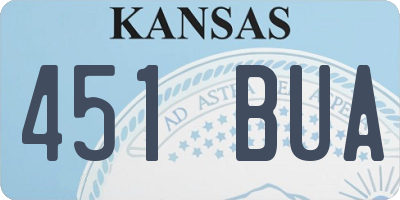 KS license plate 451BUA