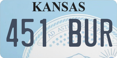 KS license plate 451BUR