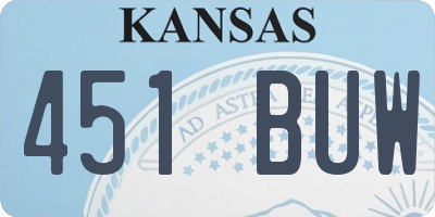 KS license plate 451BUW