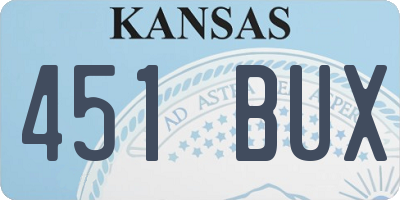 KS license plate 451BUX