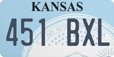 KS license plate 451BXL