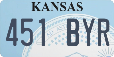 KS license plate 451BYR