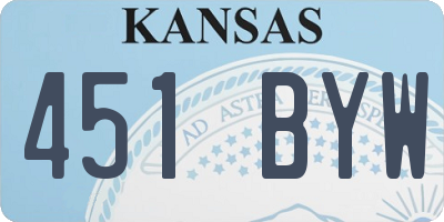 KS license plate 451BYW