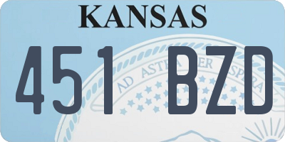 KS license plate 451BZD