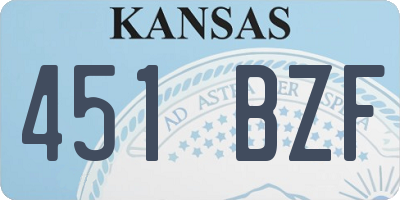 KS license plate 451BZF