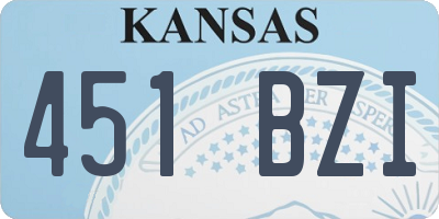 KS license plate 451BZI