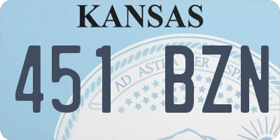 KS license plate 451BZN