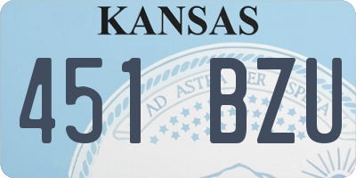 KS license plate 451BZU
