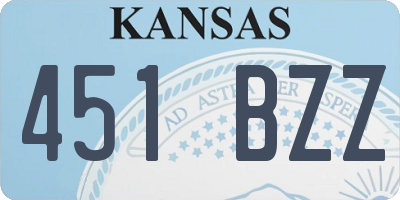 KS license plate 451BZZ