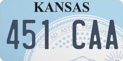 KS license plate 451CAA