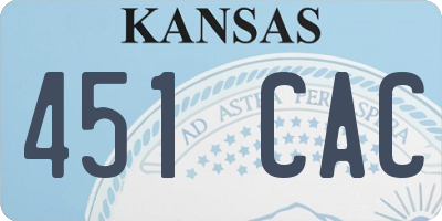 KS license plate 451CAC
