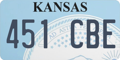 KS license plate 451CBE