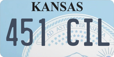 KS license plate 451CIL