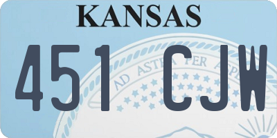 KS license plate 451CJW