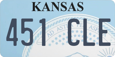 KS license plate 451CLE