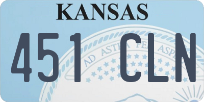 KS license plate 451CLN