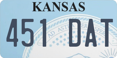 KS license plate 451DAT